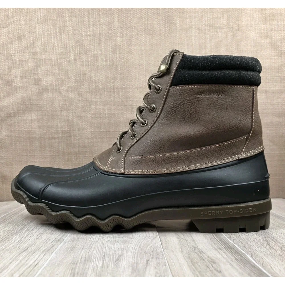 Sperry Top-Sider Brewster Mens 10M Waterproof Duck Brown Leather Lace Up Boots